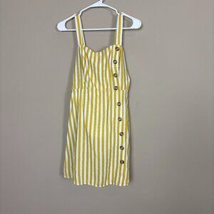 Morgan Claire Yellow Striped Button-Front Dress - Size Small